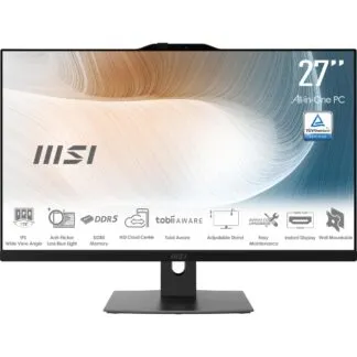 MSI Modern AM272P 1M 27" All-in-One-tietokone, Intel Core 7 150U, 16 Gt, 1 Tt SSD, Windows 11 Pro, musta (MODERNAM272P1M-845EU)