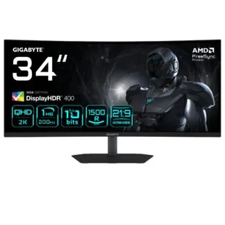Gigabyte G34WQC 34" UWQHD -kaarevanäyttö, 3440 x 1440, 21:9 (G34WQC2EK)